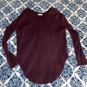 TNA maroon waffle cut top